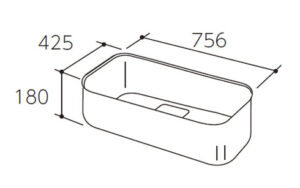 スキマレスシンク スクエアタイプ寸法図